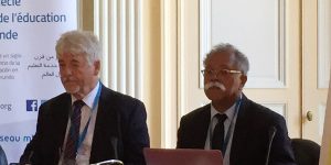 Gilbert Pietryk et Francis Alin lors de la journée d'accueil des personnels Mlf-Aflec, Paris, le 8 juillet 2017 Francis Alin, secrétaire géné Journée Golfe Egypte, Mlf et Aflec, 8 juillet 2017