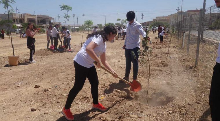 Les élèves de l’école Danielle Mitterrand d’Erbil s’impliquent dans le reboisement du Kurdistan d’Irak – mai 2017